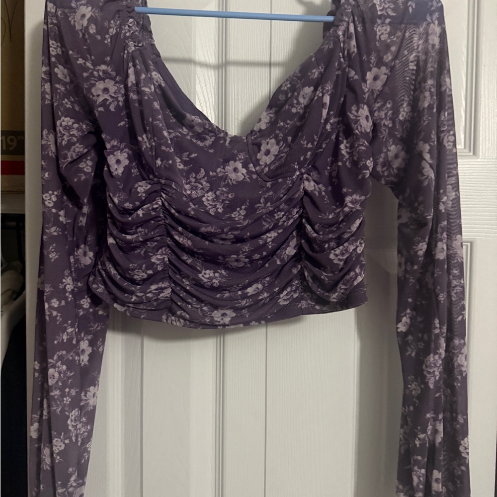 Floral Purple Long Sleeve Top
